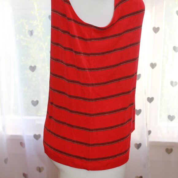 #311 Chico's Travelers Red Striped Dressy Tank Size 3 (16) - Picture 4 of 10